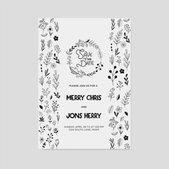 hand painted simple wedding invitation