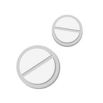 Icon of sleeping pills. Dormitive tablets. Cartoon illustration, flat design. Capsules Isolated on white