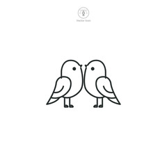 Love Birds Icon symbol vector illustration isolated on white background