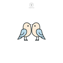 Love Birds Icon symbol vector illustration isolated on white background