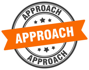 approach stamp. approach label on transparent background. round sign