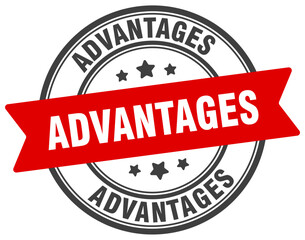 Fototapeta premium advantages stamp. advantages label on transparent background. round sign