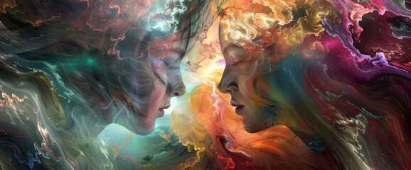 The Merging Of Two Souls In Abstract Art, Abstract Background Images