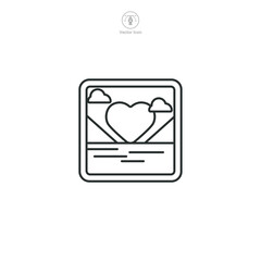 Photo Frame Heart Icon symbol vector illustration isolated on white background