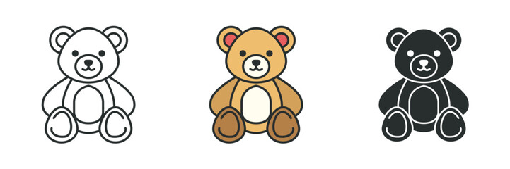 Teddy Bear Icon symbol vector illustration isolated on white background