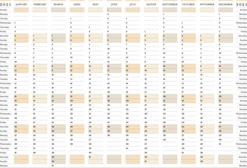 2025 yearly wall calendar, 12 months large minimalist planner Sunday start in horizontal landscape orientation