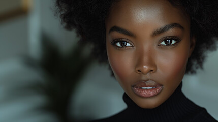 Ein schwarzes weibliches Model posiert