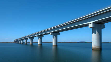 Highway Bridge spans a body of sea