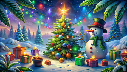 Fantasy cartoon artistic image of landscape 