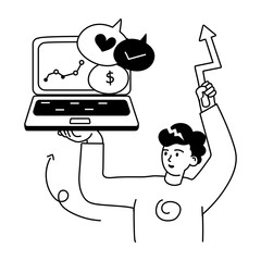 A hand drawn mini illustration of growth strategy 