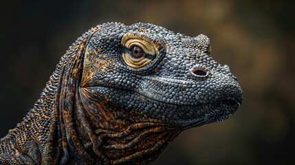 Fototapeta premium Realistic 5D Komodo Dragon: Detailed 3D Full Body Render