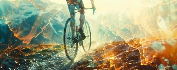 Cycling legs, close up, powerful strokes