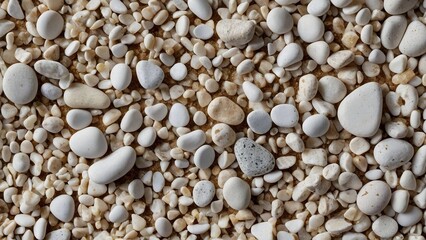 White garden grit stone scattered evenly over the entire surface