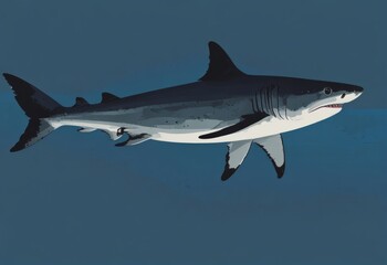 Fototapeta premium a shark with a blue background