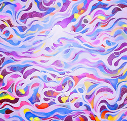 Abstract colorful background. Backdrop with waves. Digital art. Pattern design. Beautiful illustration. Decoration wallpaper.
