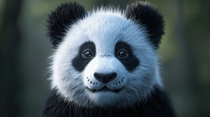 Obraz premium Realistic 5D Panda Portrait: Detailed Studio Photograph Render