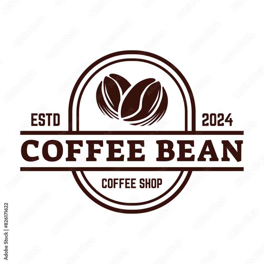 Canvas Prints Coffee beans or coffee shop logo vector design template