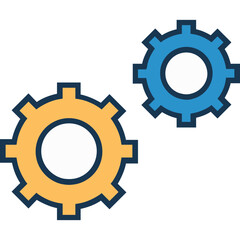 Cog  Icon Colored Outline Icon