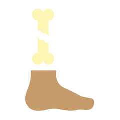 Broken Leg Flat Icon Design