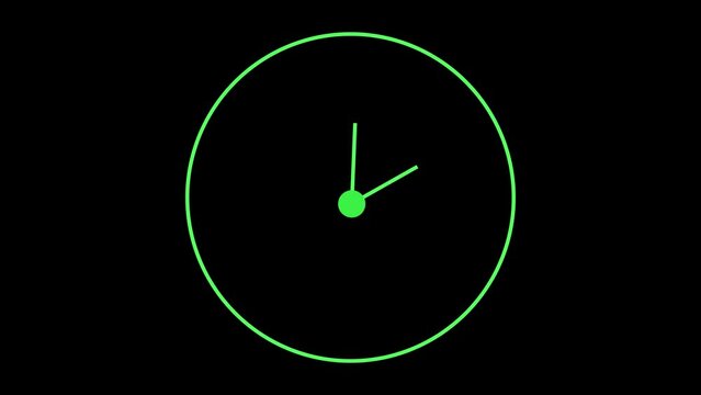 green clock outline animation