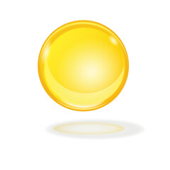 Drop of oil, honey, juice. Realistic glass sphere.