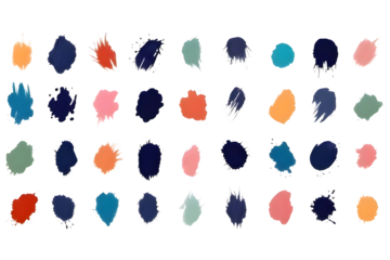 Set of beautiful color grunge design elements, png