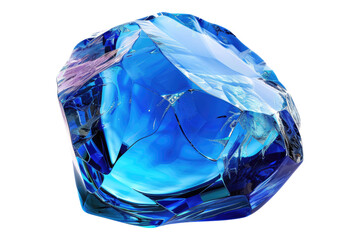 Blue gem isolated on white background