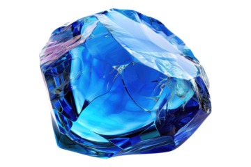 Blue gem isolated on white background