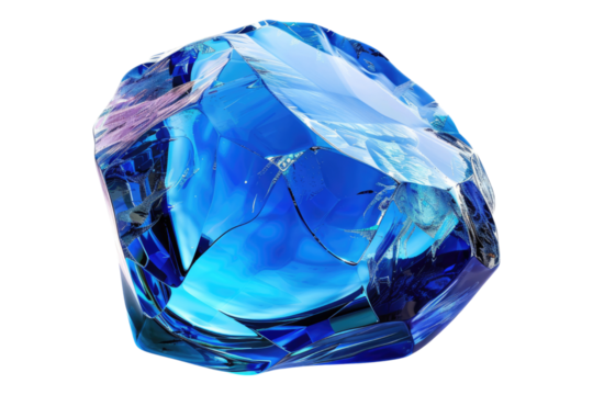 Blue gem isolated on white background