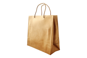 Brown Eco friendly shopping bag isolated on white background
