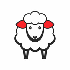 Sheep logo icon design vector art silhouette illustration