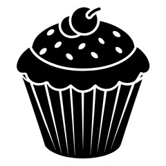 Muffin icon vector art silhouette illustration