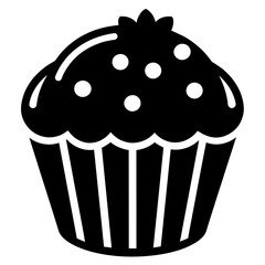 Muffin icon vector art silhouette illustration