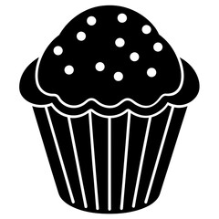 Muffin icon vector art silhouette illustration