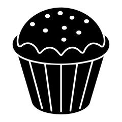 Muffin icon vector art silhouette illustration