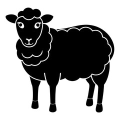 Sheep icon vector art silhouette illustration