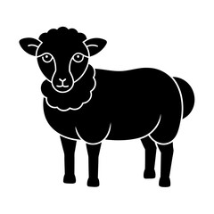 Sheep icon vector art silhouette illustration