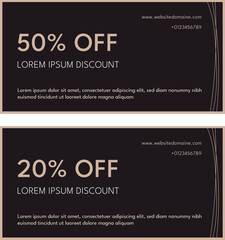 Black discount voucher templates set