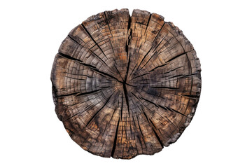 Circle of wood isolated on white background