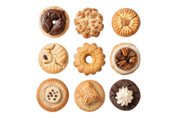 Collection of cookies isolated on white background