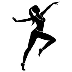 female dancing figure vector silhouette on a white background