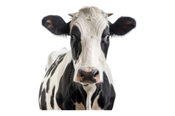Farm cow isolated on white background