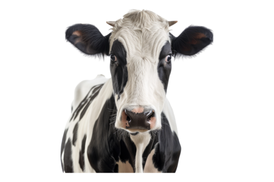 Farm cow isolated on white background