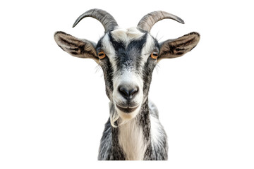 Goat front view isolated on white background
