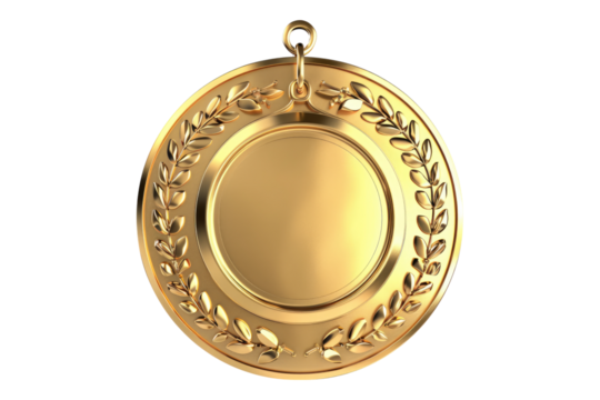 Gold medal isolated on white background