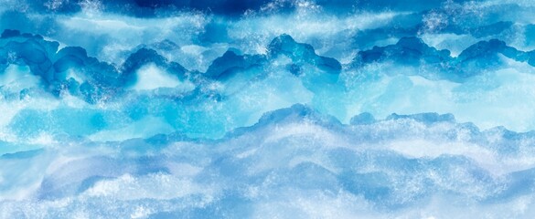 blue water background waves sky watercolor