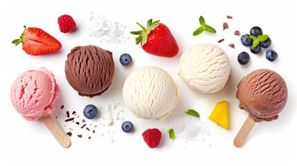 Ice cream scoops with ingredient