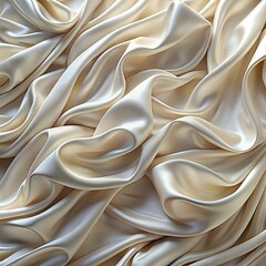 Obraz premium silk white folds smooth soft softness wave abstract background Elegant material fold textile clothing drape calm wrinkle fabric macro dress affectionate texture colours