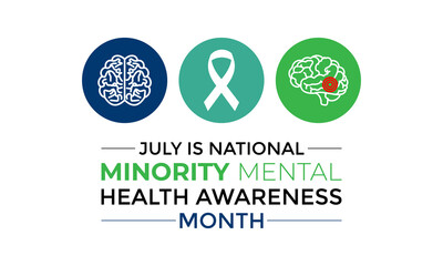 Minority Mental Health Awareness Month. Banner, poster, card and background design. vector illustration.