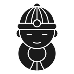 Chinese New Year Man Avatar Icon With Black Design Style